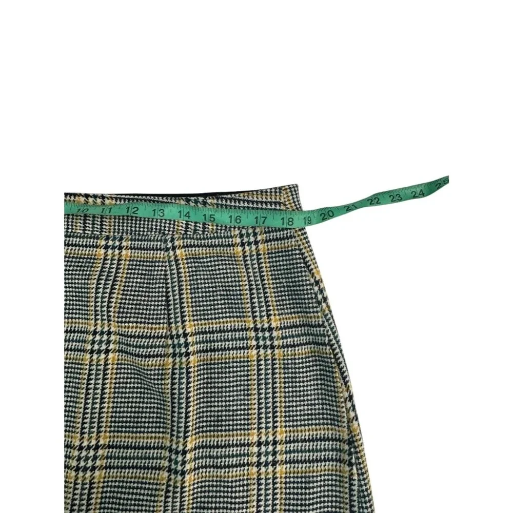 Abercrombie & Fitch Plaid Mini Skirt XL Wool Blend Preppy Y2K Academia Zip NWOT